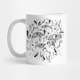 Fine Finches (linework) Mug